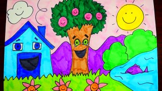 How To Draw Spring Season Scenery | Easy For Kids