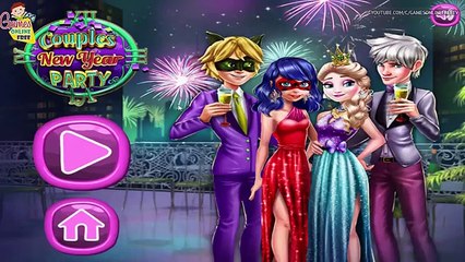 Miraculous Ladybug and Cat Noir VS Frozen Elsa and Jack Frost Couples New Year Party Dress Up Game