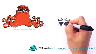 How to Draw Hank the Octopus from Finding Dory step by step