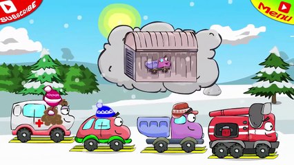 WHEELY Car: CARS Make a Huge SNOWMAN - Cars Cartoons from PlayLand