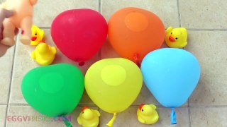5 Apple Color Balloons Learn Colors Collection TOP Finger Family Nursery Rhymes w/ Baby Doll & Duck