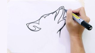 How to draw a wolf head tribal tattoo #3