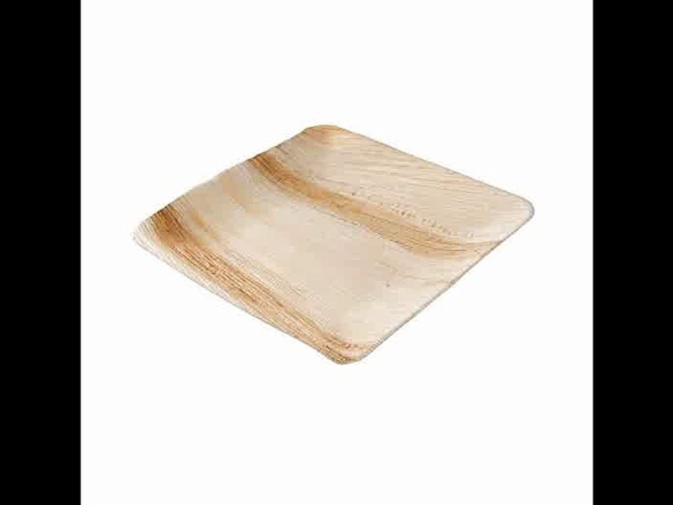 [- kaufdichgruen.de DTW05349 Einwegteller aus Palmblatt, 25 Stück, eckig, 25x25 cm, kompostier