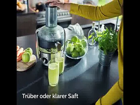 [- Philips HR1921/20 Entsafter (1100 W, FiberBoost, QuickClean Technologie, Vorspülfunktion) e