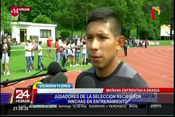 Jugadores de la selección recibieron hinchas en entrenamiento