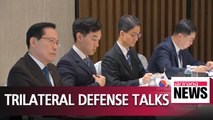 Defense ministers of S. Korea, U.S. and Japan reaffirm their military cooperation for successful denuclearization of N. Korea