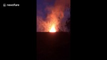 Lava fountain spews from fissure eight in Hawaii