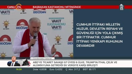 Başbakan Binali Yıldırım, Kastamonu'da konuşma yapıyor