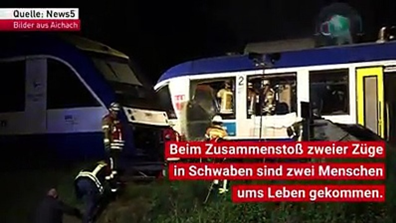 Zwei Tote und 14 Verletzte! Erste Aufnahmen zeigen das schwere Zugunglück bei Aichach in Bayern.