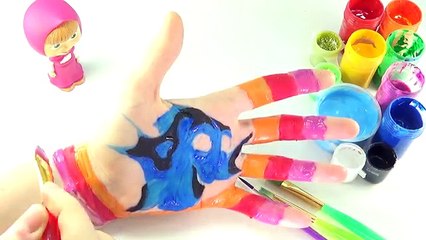 Glitter Body Painting Learning Colors for Children . Learn Disney Brilliant Colors with Body Paint