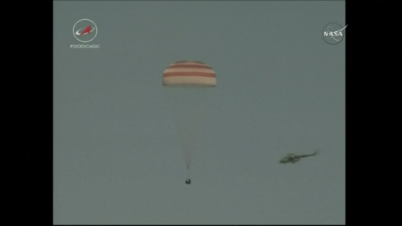 Landing of Soyuz MS-07 as 3 Crew Mates Return to Earth