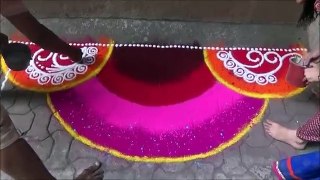 Artistic Rangoli design Rangoli with beautiful color combination