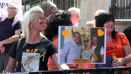 Protesters gather outside Downing Street in Anti-knife demonstration