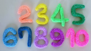 DIY Play-Doh Learn To Count Number 1-10 Rainbow Glitter Foam Toy Soda
