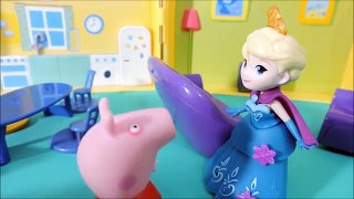 Pig George da Familia Peppa Pig BRINCANDO NA NEVE com Frozen Elsa Massinha Play-Doh!!! Em Português