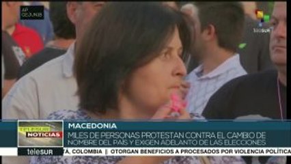 Miles protestan en Macedonia contra el cambio de nombre del país