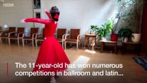 The 11-year-old ballroom dancer winning without a partner - BBC News