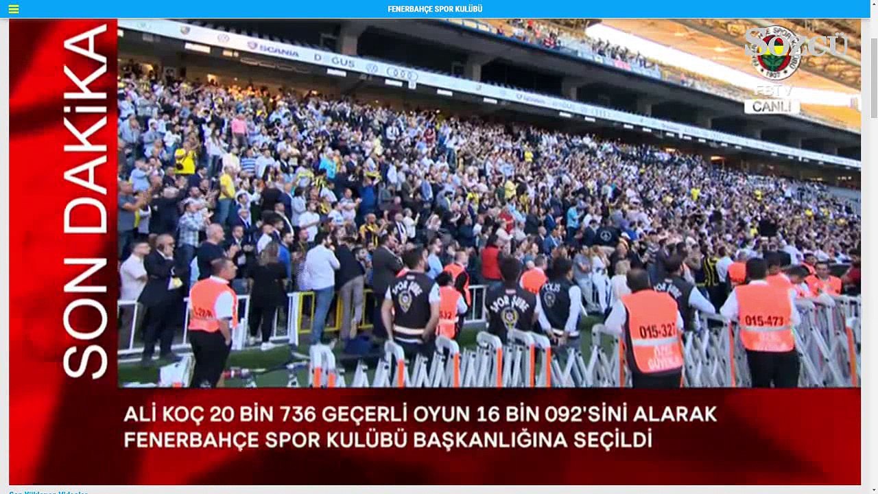 Fenerbahçe Başkanı Ali Koç’un seçim sonrası ilk konuşması