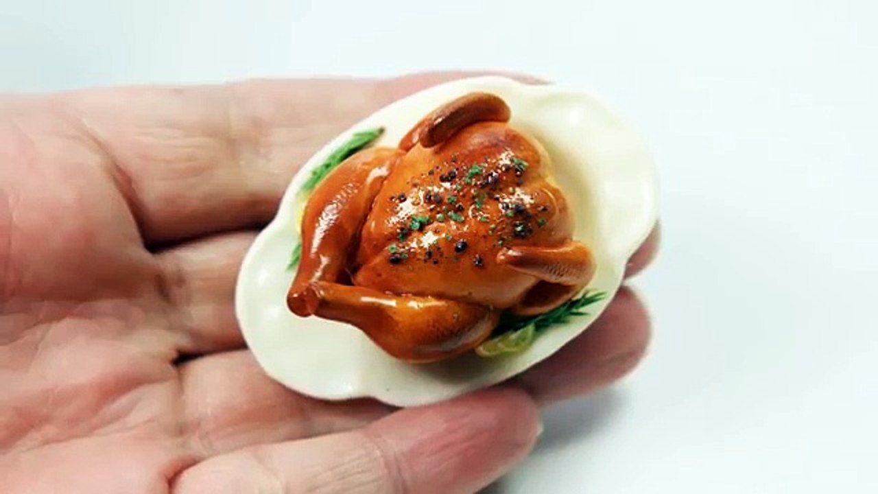 polymer clay Roast Chicken TUTORIAL | polymer clay food - video Dailymotion