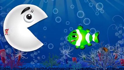 Learning Basic Colors With Pacman Game Funny Fish For Kids Baby Preschool Teaching In English