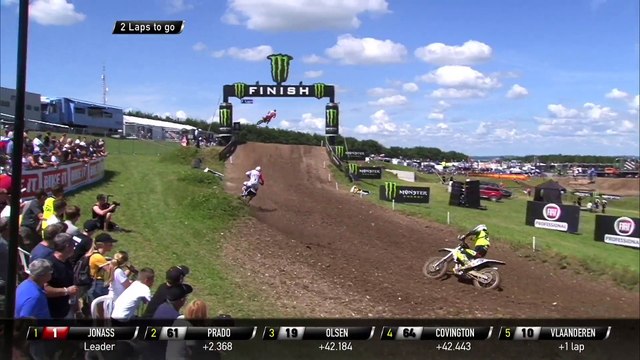 Thomas Covington passes Thomas Kjer Olsen MX2 Race 1 - MXGP of Great Britain 2018