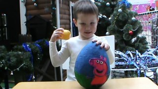 Свинка Пеппа Пиг большое яйцо сюрприз открываем игрушки