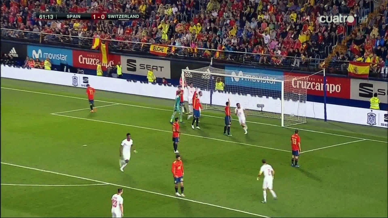 Ricardo Rodriguez Goal - Spain 1 - 1	 Switzerland 03-06-2018