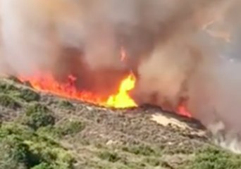 Flames Swirl on Hillside as Aliso Fire Burns Near Laguna Beach