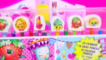 Shopkins Doodling Fun Art Color Book, Coloring Pencils, Erasers Set Unboxing Video Cookieswirlc