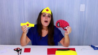 Máscara do Homem Aranha, Batman e Tiara da Mulher Maravilha