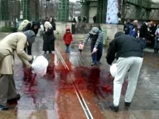 Action "sang des bêtes" le  8 décembre 2007 à Paris