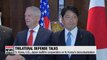 Defense ministers of S. Korea, U.S. and Japan reaffirm their military cooperation for successful denuclearization of N. Korea