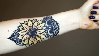 HOW TO: FAKE TATTOO W/ MAKEUP | Owl/Sunflower
