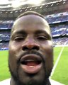It ends 2-1 to Real Madrid C.F. at Estadio Santiago Bernabéu - but nothing can wipe the smile off Emmanuel Eboue’s face 