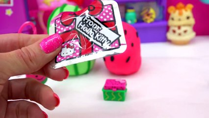 Hello Kitty Watermelon Overload Toy with 2 Playdoh Surprise Eggs Unboxing Cookieswirlc Video