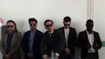 Actors and stuntmen in Budapest, Hungary having some fun to a Mongolian Rap song during the break.Credit to: Narantsogt Tsogtsaikhan, Follow his Instagram @ts