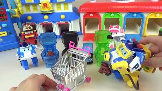 Robocar Poli car toys busand Gas Station play