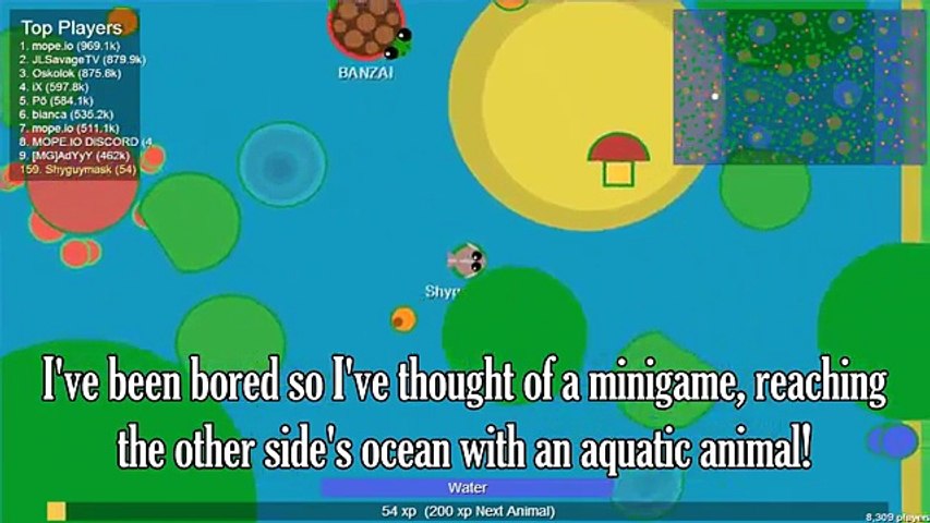 Mope.io Minigame - Moving to the other sides ocean challenge!
