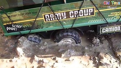 Leopard 2A6 tank pulling Military truck Out of mud