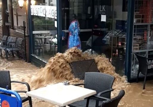 Shops and Cars Destroyed in Brittany Flooding