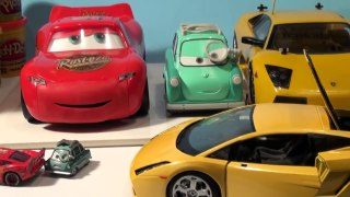Pixar Cars Fast Talkin Lightning McQueen with Professor Zee , and RC Lamborghini Racing
