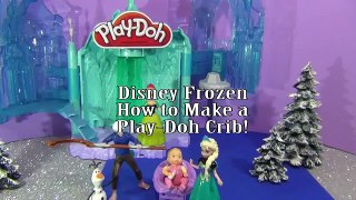 FROZEN PLAY-DOH TUTORIAL How to Make a Play Doh Crib for Queen Elsa Baby