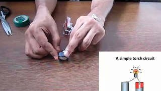 Science - Electricity - Experiment with torch and circuit - English