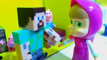 Masha, Steve Minecraft e George Pig + Escola Monstro? Novelinha Minecraft