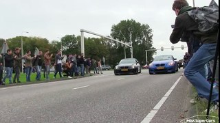 2X BMW M5 E60 doing BURNOUT at the same time!  INSANE!