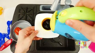 Stovetop Kitchen Faucet Playset with Working Water Pump and Cooking