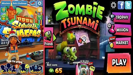 Subway Surfers Peru 2017 VS Zombie Tsunami