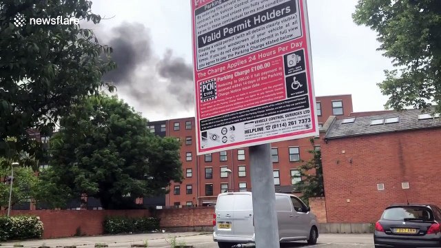Smoke billows from student flats in Derby after blast