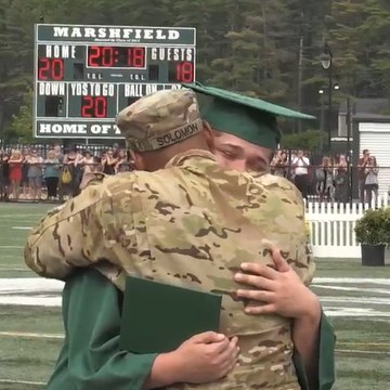 Army Deployed Overseas Surprises Son At High School Graduation