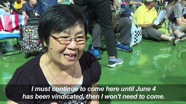 Crowds gather for Hong Kong Tiananmen vigil